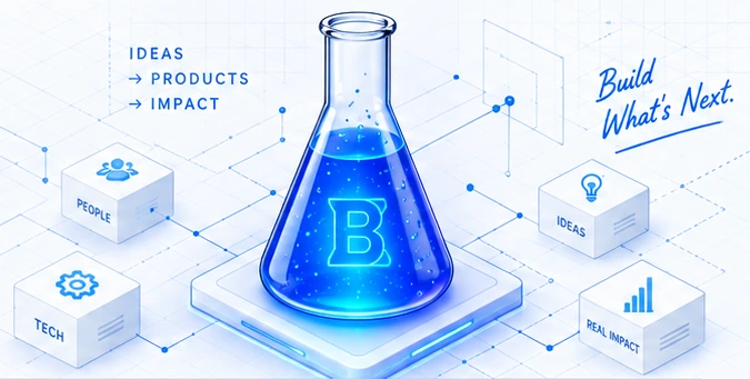 BurmLabs laboratory illustration connecting ideas and technology.